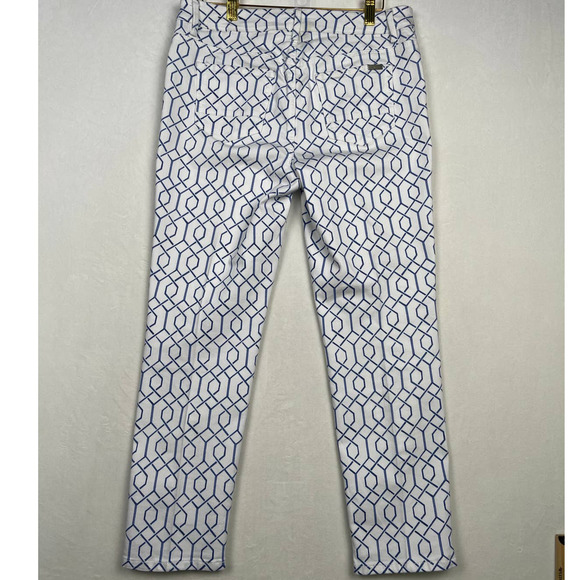 So Slimming Girlfriend Crop by Chico's, Size 0 (Normal Size 4) Blue and White - Picture 3 of 13